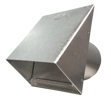 GWM624 Mill Finish Galvanized Heavy Gauge Hood with Flapper and Screen Product Image
