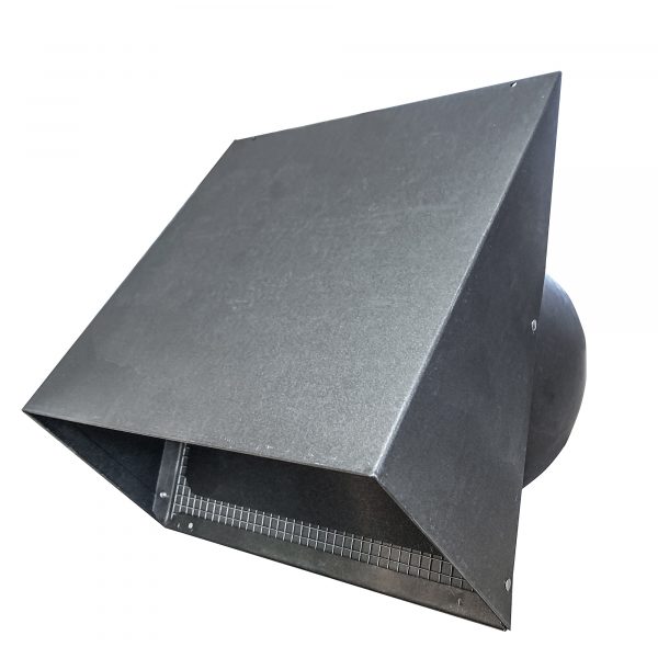 GWM724 P-Tanium™ Galvanized Wide Mouth Heavy Hood with Flapper & 1/4" Screen