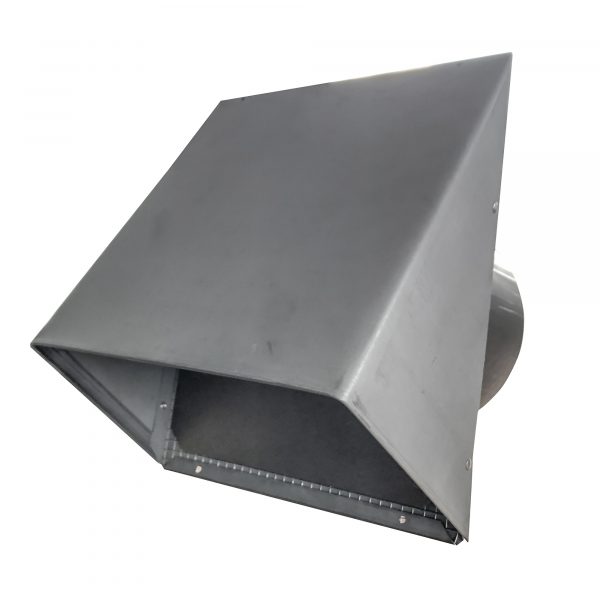 GWM734 P-Tanium™ Galvanized Wide Mouth Heavy Hood with Spring Flapper & 1/4" Screen
